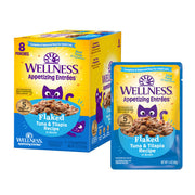 Wellness Appetizing Entrees - Thon et Tilapia Émiettés en Bouillon - Nourriture Humide pour Chats Adultes en Sachet