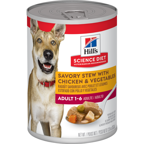 Hill's Science Diet - Ragoût de Poulet et Légumes - Nourriture Humide pour Chiens Adultes 1-6 Ans