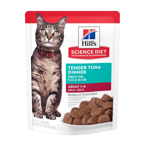Hill's Science Diet - Chat Adulte Thon en Sauce - Nourriture Humide pour Chats en Sachet