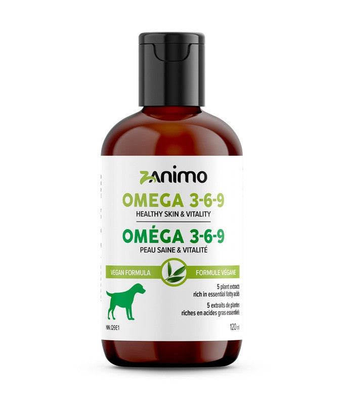 Zanimo - Oméga 3-6-9 Formule Hydratante - Supplément Liquide pour Chiens