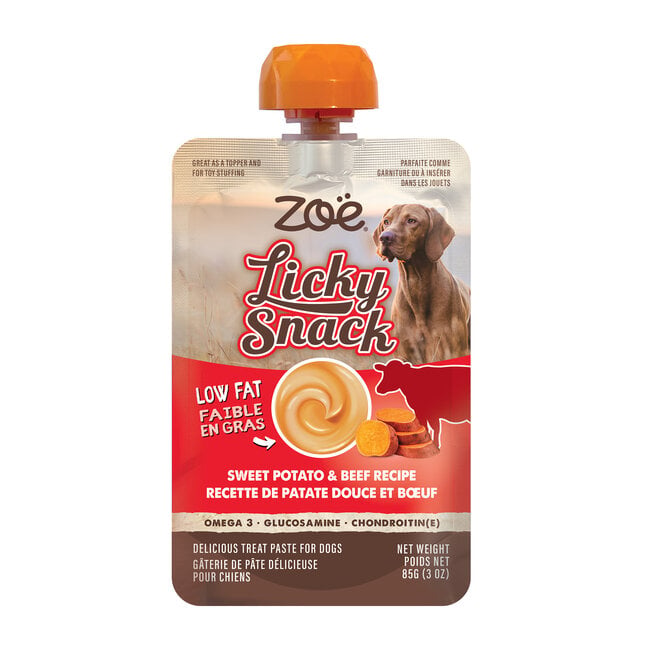 Zoë Licky Snack - Patate Douce et Boeuf - Complément Alimentaire en Pâté pour Chiens Adultes en Sachet